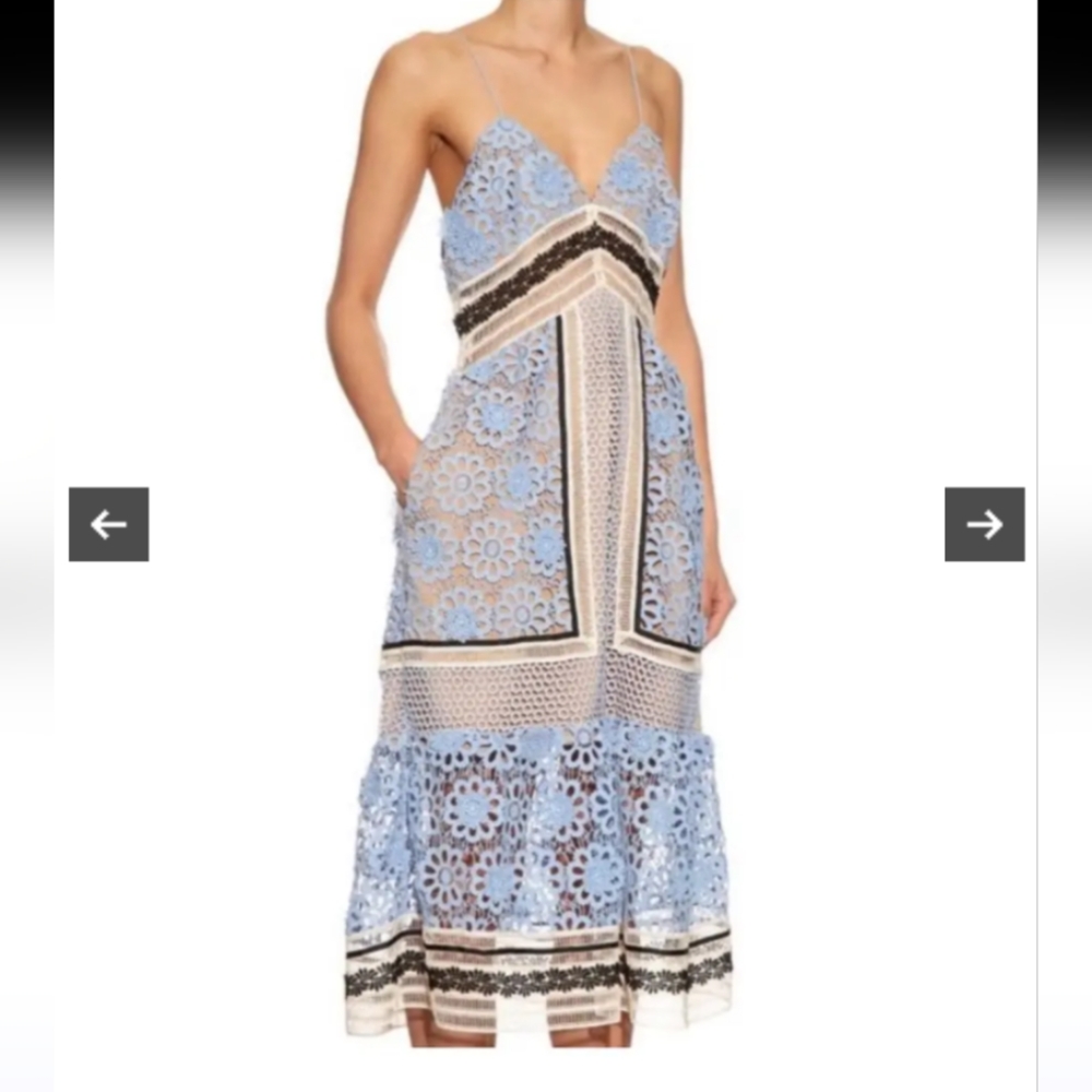 Self portrait endless rose floral lace blue dress NWT